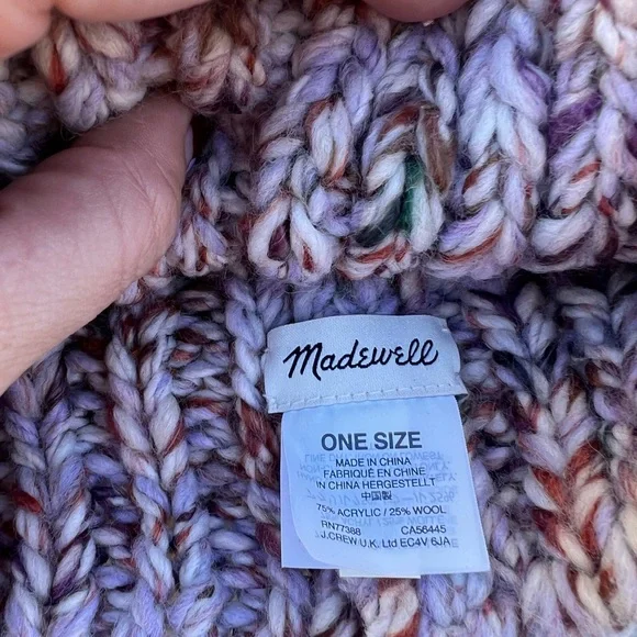 Madewell Multicolor Knit Beanie with Pom-Pom - Picture 2 of 2